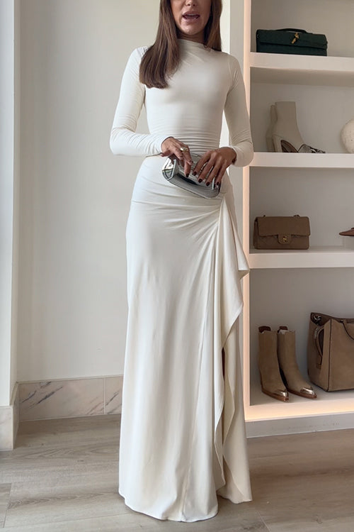 Indie™ | Draped Slit Maxi Dress